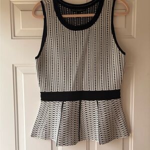 NWOT White House Black Market Monochrome Striped Tank Top